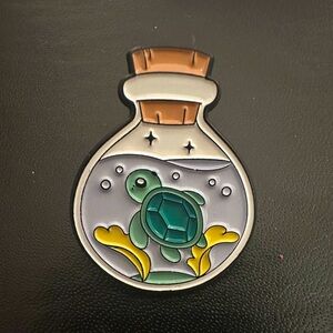 Sea Turtle in a Bottle Pin